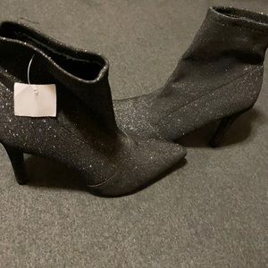 Black sparkle sock heels with tags on still!!!